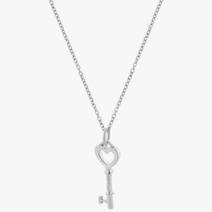 Tiffany & Co. Sterling Silver Open Heart Key Necklace